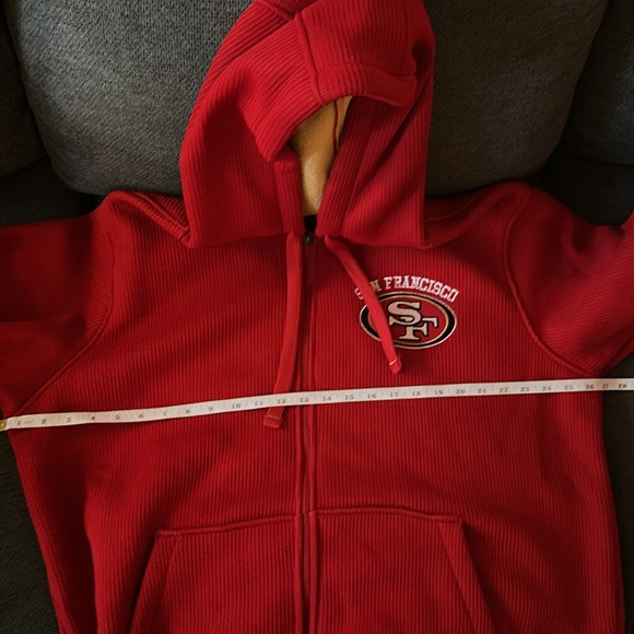 NWOT SF 49ers zip-up hooded thick jacket - Picture 7 of 8